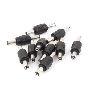 uxcell 10Pcs 2.1 x 5.5mm Male to Male DC Power Jack Adapter Connector for CCTV Camera